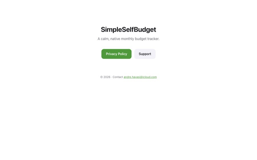 Simple Self Budget — preview